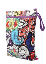Load image into Gallery viewer, OhBabyKa Baby Diaper Bags Printed Double Zippered Wet/Dry Bag Waterproof Wet Cloth Diaper Backpack Reusable Diaper Cover WetBag