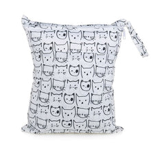 Load image into Gallery viewer, OhBabyKa Baby Diaper Bags Printed Double Zippered Wet/Dry Bag Waterproof Wet Cloth Diaper Backpack Reusable Diaper Cover WetBag