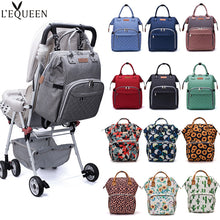 Load image into Gallery viewer, LEQUEEN Nappy Backpack Bag Mummy Large Capacity Bag Mom Baby Multi-function Waterproof Outdoor Travel Diaper Bags For Baby Care