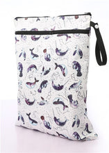 Load image into Gallery viewer, OhBabyKa Baby Diaper Bags Printed Double Zippered Wet/Dry Bag Waterproof Wet Cloth Diaper Backpack Reusable Diaper Cover WetBag
