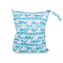 Load image into Gallery viewer, OhBabyKa Baby Diaper Bags Printed Double Zippered Wet/Dry Bag Waterproof Wet Cloth Diaper Backpack Reusable Diaper Cover WetBag
