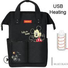 Load image into Gallery viewer, Disney Diaper Bag Backpack For Moms Baby Bag Maternity For Baby Care Nappy Bag Travel Stroller USB Heating Send Free 1Piar Hooks
