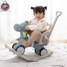 Load image into Gallery viewer, 2 in 1 Kids Horse Stroller New Baby Rocking Horse Kids Wooden Rocker Ride on Toy for 1-3 Year Old Rocking Animal Child
