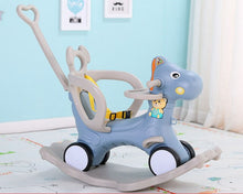 Load image into Gallery viewer, 2 in 1 Kids Horse Stroller New Baby Rocking Horse Kids Wooden Rocker Ride on Toy for 1-3 Year Old Rocking Animal Child
