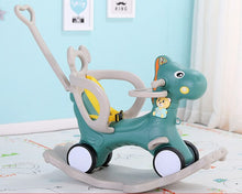 Load image into Gallery viewer, 2 in 1 Kids Horse Stroller New Baby Rocking Horse Kids Wooden Rocker Ride on Toy for 1-3 Year Old Rocking Animal Child
